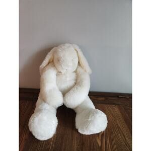 Bunnies By The Bay White Floppy Ear Rabbit Satin Stiched Carrot Bow Bean Filled